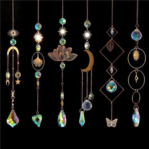 Sun Catchers,6Pieces Colorful Crystals Suncatcher Hanging for Window CrystalBall - Picture 5 of 6